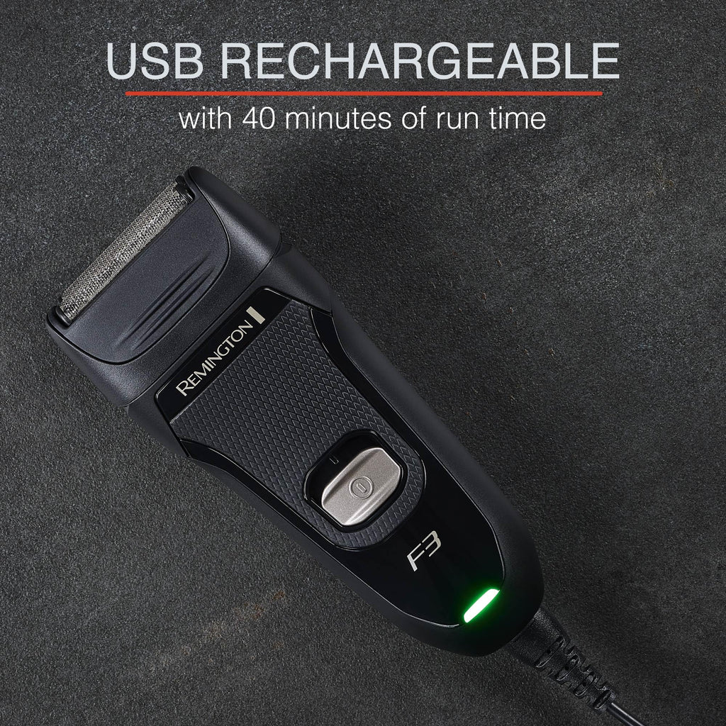 Remington F3 Style Series Foil Shaver for Men, Flexing Blades for Close and Comfortable Shave, Cordless Electric Rechargeable Razor.