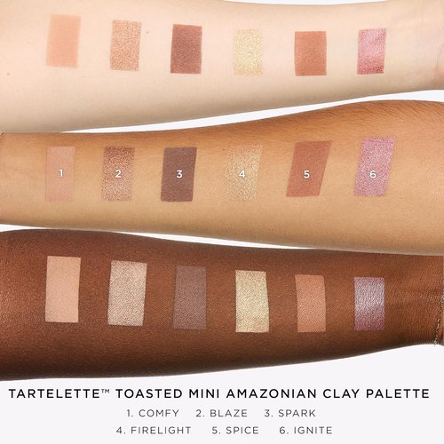 Tarte Tartelette Toasted Mini Eyeshadow Palette - Shimmer & Matte Bronze Neutrals, Longwear Formula, Cruelty-Free