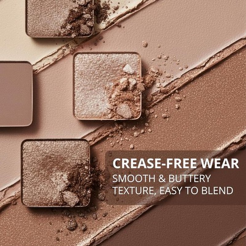 Lamora Nude Eyeshadow Palette - 12 Versatile Soft Pink Rose Shades | Matte & Shimmer Finishes, Long-Lasting Wear