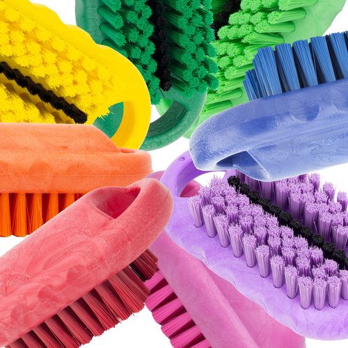 SPARTA Nail Scrub Brush Commercial-Grade, Heavy-Duty Hand and Fingernail Brush with Stiff Bristles for Gardeners, Mechanics, And Foodservice Personnel, Plastic, 5 Inches, Pink, (Pack of 12)