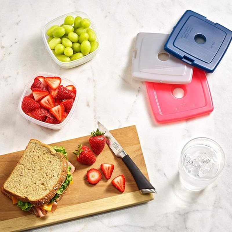 Fit & Fresh Cool Coolers - 4 Pack Slim Ice Packs | Quick Freeze, Space-Saving Design for Lunch Boxes