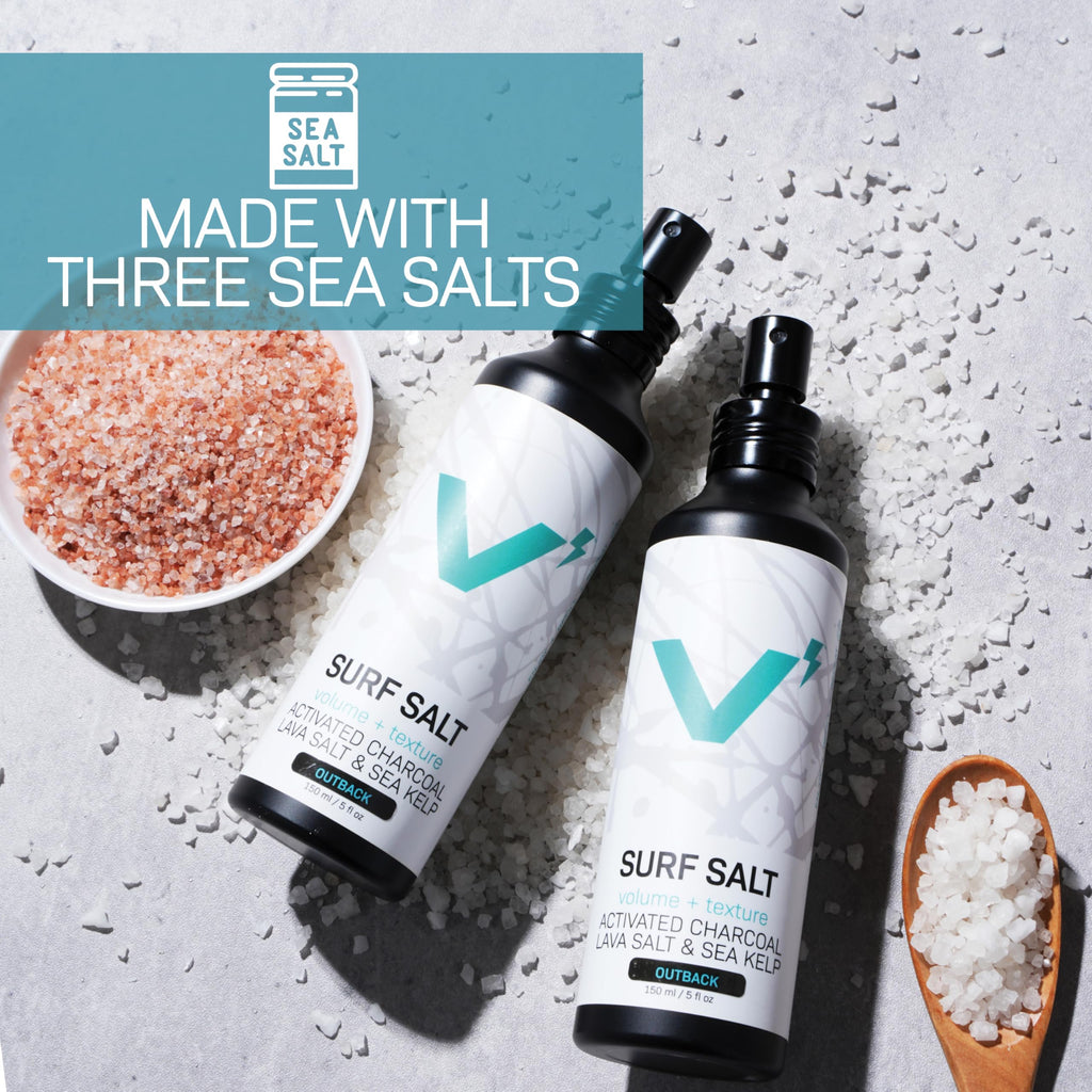VOLT Grooming Surf Sea Salt Spray for Men, Hair & Beard Natural Volumizing Texture Spray with Activated Charcoal, Sea Kelp, Aerosol Free Hair Texturizer, Fragrance Free, 2.7 Fl Oz TSA Travel Bottle