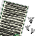 Lash Clusters 280Pcs Eyelash Clusters KEYYOU 60D D Curl 9-18MIX Clusters Lashes Thick Super Soft Wispy DIY Eyelash Extension at Home(60D-D,9-18MIX)