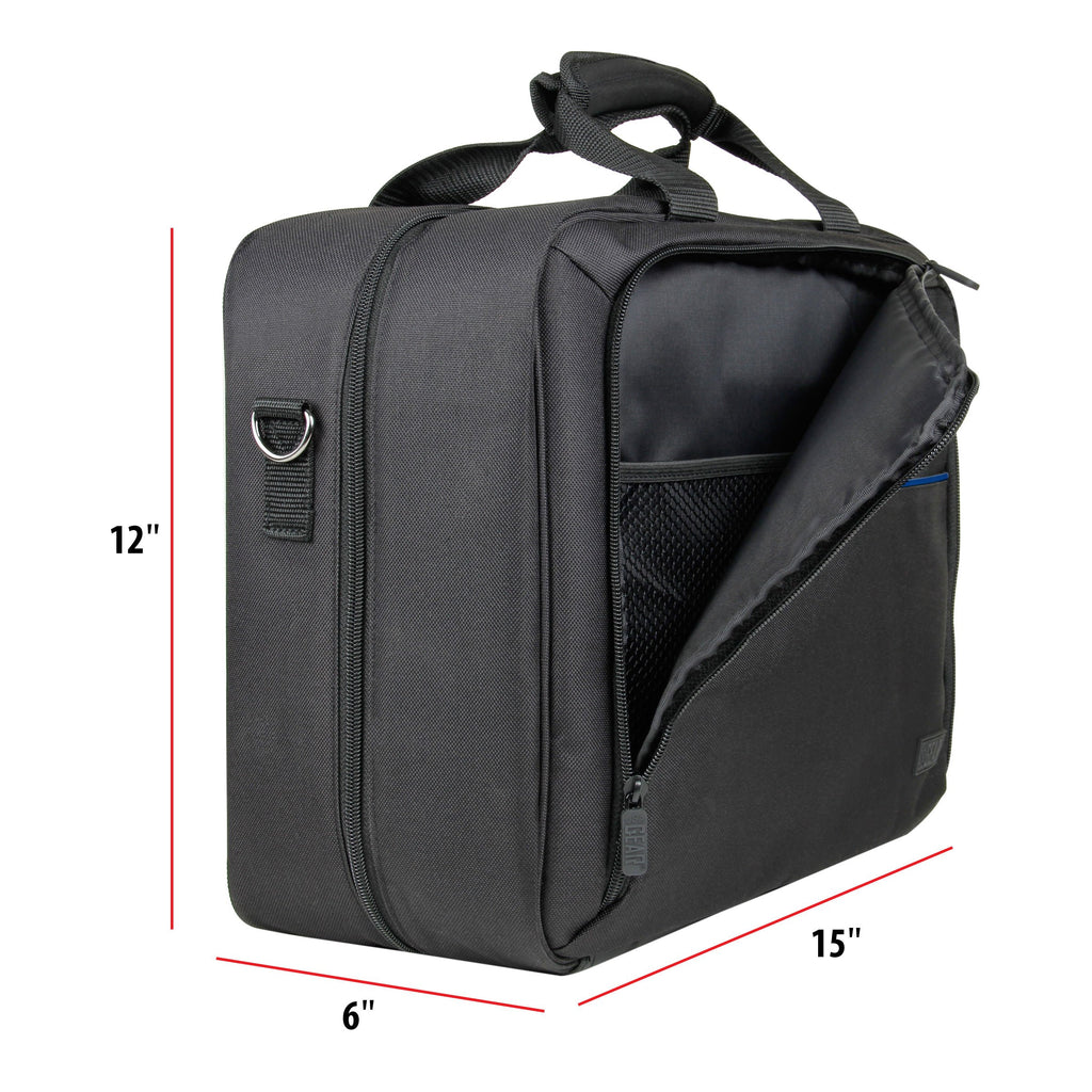 USA Gear Large Hairstylist Traveling Bag - Hair Salon Case - Customizable Interior with Adjustable Dividers - Fit All Hair Equipment Blow Dryer, Barber Tools, Curling Iron, Brushes (Blue)