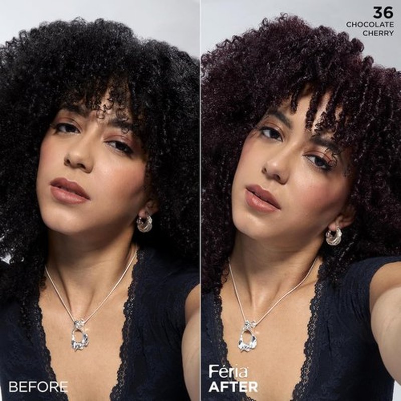 L'Oreal Paris Feria Hair Color - Multi-Faceted Shimmering Permanent Dye, Chocolate Cherry (36)