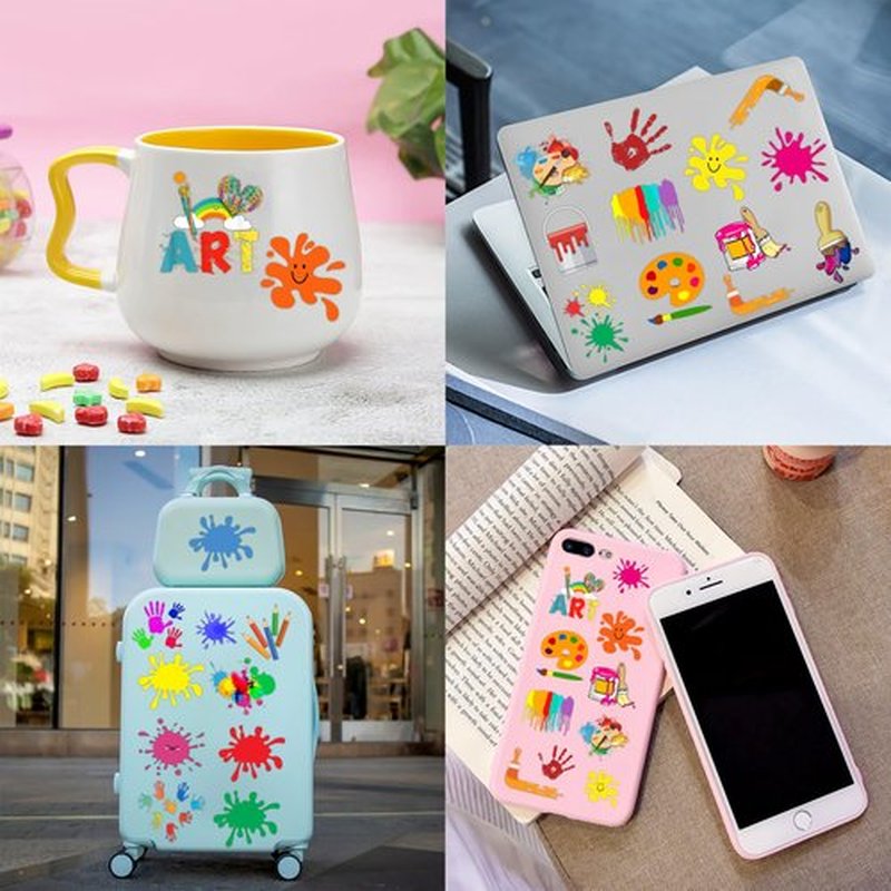 48PCS Art Party Favors - 24PCS Tattoos & 24PCS Slap Bracelets - Creative Birthday Supplies, Painting-Themed Decorations, Classroom Prizes, Gifts for Boys & Girls