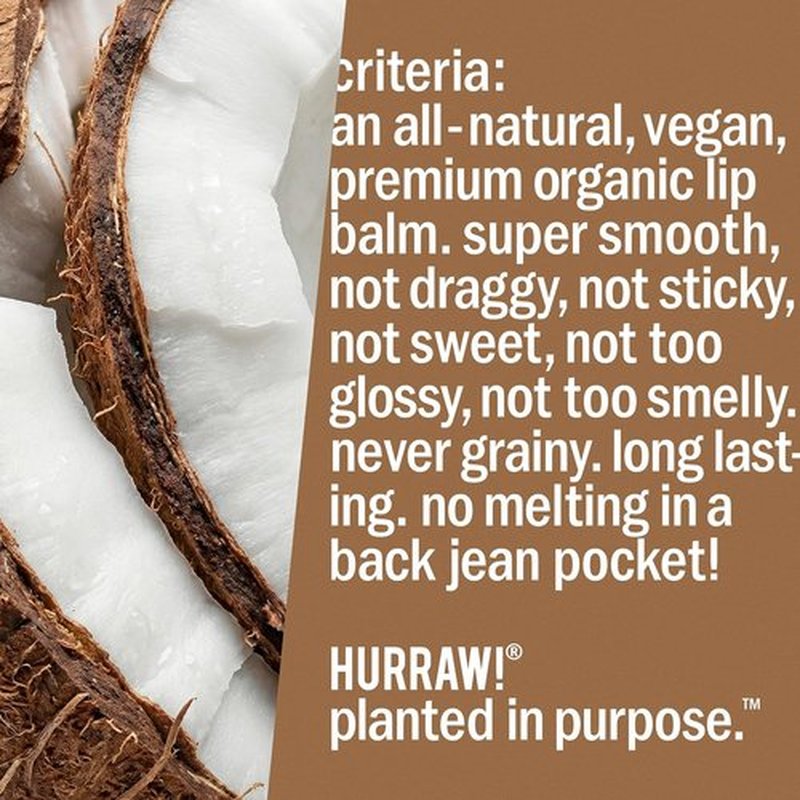 Hurraw! Organic Coconut, Mint & Vanilla Lip Balm - 3 Pack Slim Slider Tins | Vegan, Cruelty-Free, All-Natural