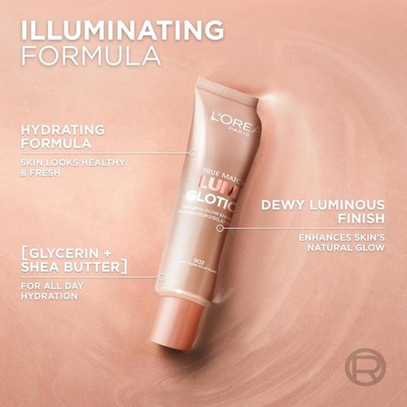 L'Oreal Paris Makeup True Match Lumi Glotion - Natural Glow Enhancer & Illuminator Drops, 904 Deep