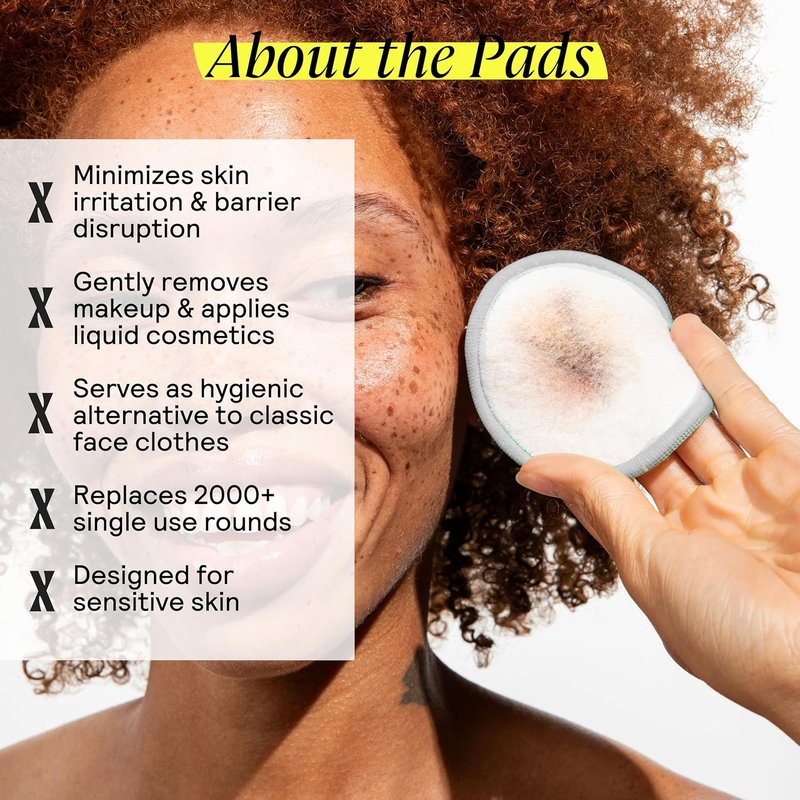 Untoxicated Ultra Soft Cleansing Pads - Double-Layered Reusable Bamboo Terry Rounds for Sensitive Skin - 10CT with Washable Storage Bag