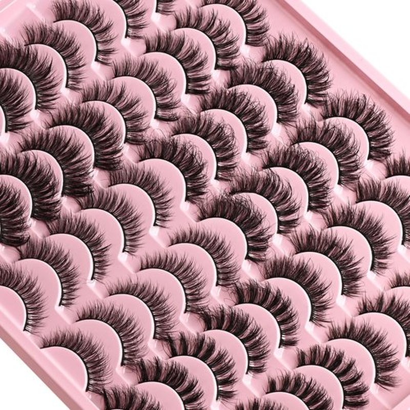 FARRED Lashes Natural False Eyelashes 6 Styles Wispy Strip Lash Pack 30 Pairs Cat Eye Fake Mink Eyelash Strips Short Fluffy Wispies Easy Lashes for Beginners Eye Lash Natural Looking for Daily Makeup