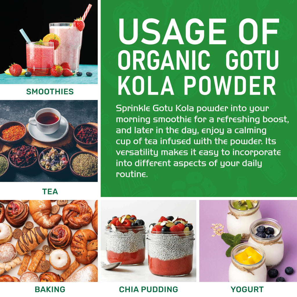 Jiva Organics Gotu Kola Powder (Centella Asiatica) 7 Ounce (200g) - Raw, Vegan, Non-GMO