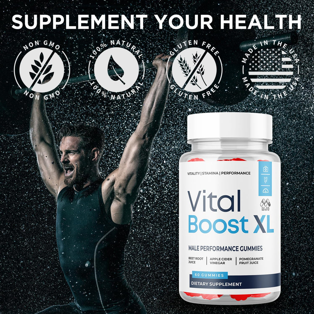 Vital Boost XL Gummies, Official Vital Boost X L Gummys for Men with All Natural Ingredients, Vital BoostXL Advanced Health & Wellness Support with Premium Active Lifestyle Vitamins (60 Gummies)