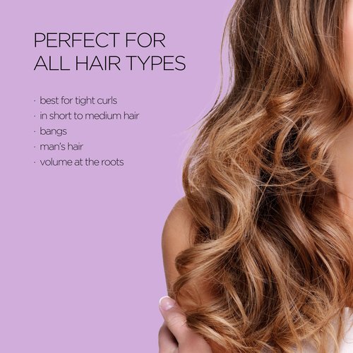F3 systems, Magic Curling Round Brush (Wavy 1 Inch), Non-electronic, Self-Standing Round Quick Styling Brush, Great Blowout, Ceramic Coated/Ionic Thermal Barrel, Blowout Volume, Wave Styler