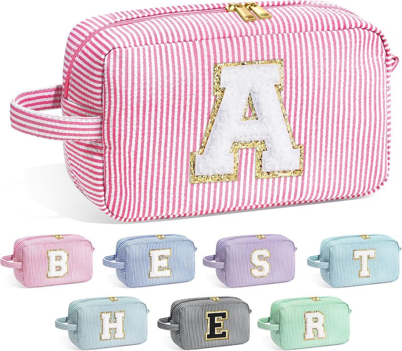 YOOLIFE Personalized Makeup Bag - Stylish Cosmetic Pouch for Women & Girls | Pink A