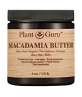 Macadamia Body Butter 4 oz.100% Pure Raw Fresh Natural Cold Pressed. Skin Body and Hair Moisturizer, DIY Creams, Balms, Lotions, Soaps.