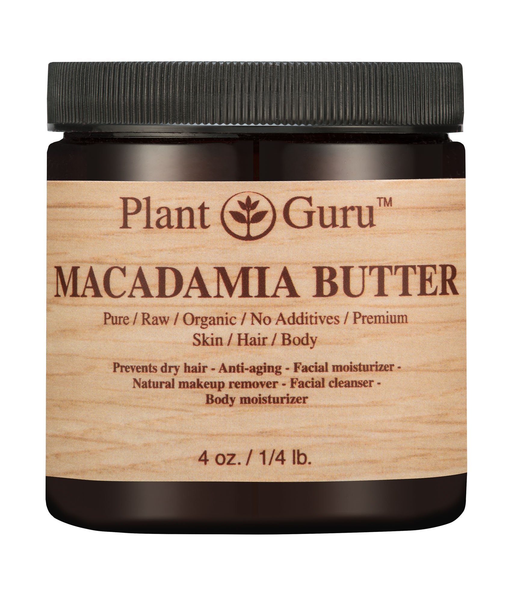 Macadamia Body Butter 4 oz.100% Pure Raw Fresh Natural Cold Pressed. Skin Body and Hair Moisturizer, DIY Creams, Balms, Lotions, Soaps.