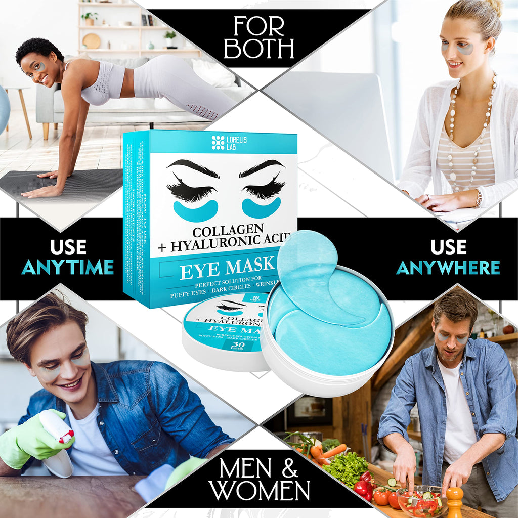 Under Eye Patches for Puffy Eyes, Dark Circles, Dull Skin - Natural Moisturizing Support - Help with Wrinkles and Fine Lines - Under Eye Mask with Hyaluronic Acid, Collagen, Caffeine - 30 Pairs