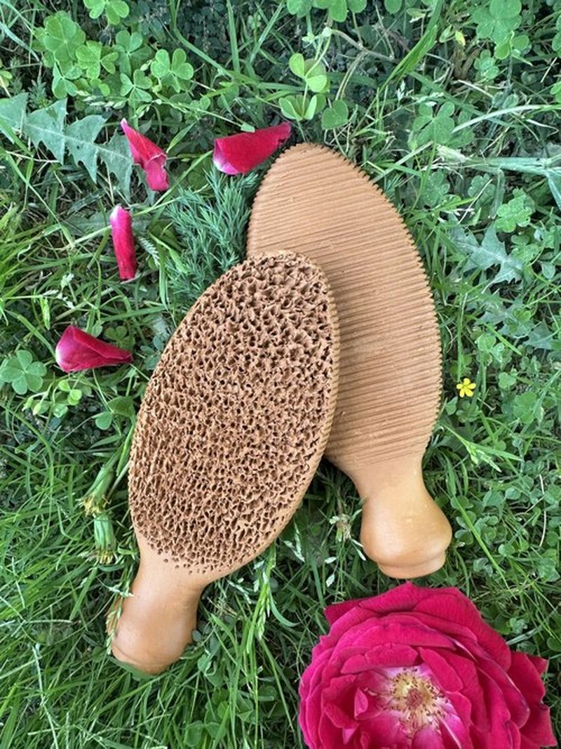 Natural Terra Cotta Pumice Stone for Feet (+Organic Cocoa) Lasts 7+ Years Callus Remover & Trimmer | Ancient Indus Valley Foot Scrubber (Divine Pumice)
