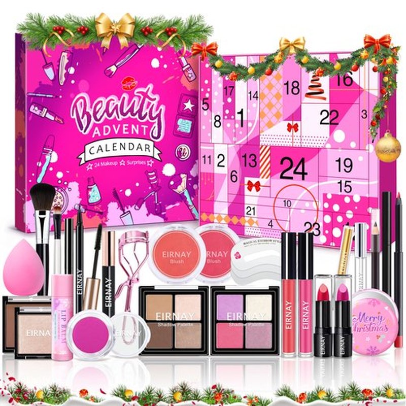 Makeup Advent Calendar 2025, 24 Days Christmas Gift Makeup Sets For Women Teen Girl, 2025 Xmas Countdown Calendar Cosmetics Holiday Surprise Make Up Gift Kits for Women Full Kit