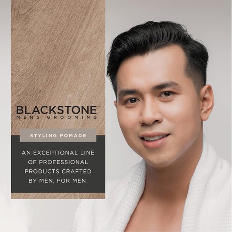 Blackstone Men's Grooming Hair Styling Pomade - Medium Hold & Natural Shine | Bourbon + Cedar (4 oz)