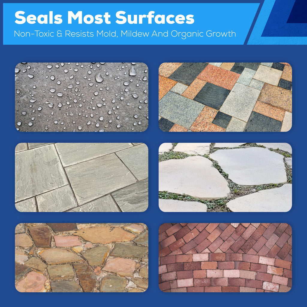 Superclear Modified Acrylic Concrete Paver Super Sealer 1 Gallon, Wet Look Penetrating Sealer for Pavers, Patios, Pool Decks, and Driveways, Pet Friendly Zero VOC