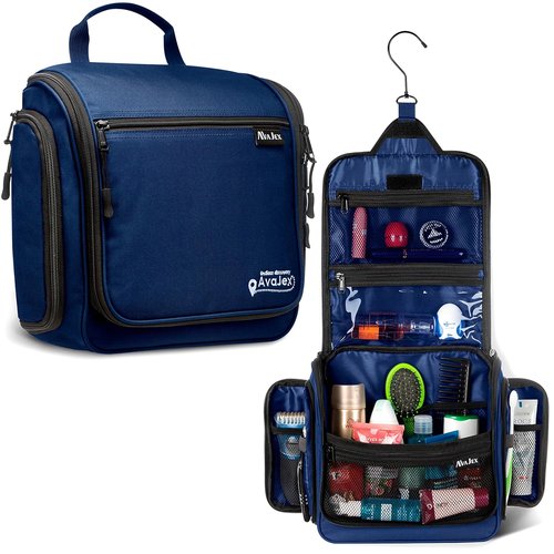 Skiennix Travel Toiletry Bag - Large Waterproof Organizer with 19 Compartments & XXL Swivel Hook | 10.6”x10.6”x3.2”