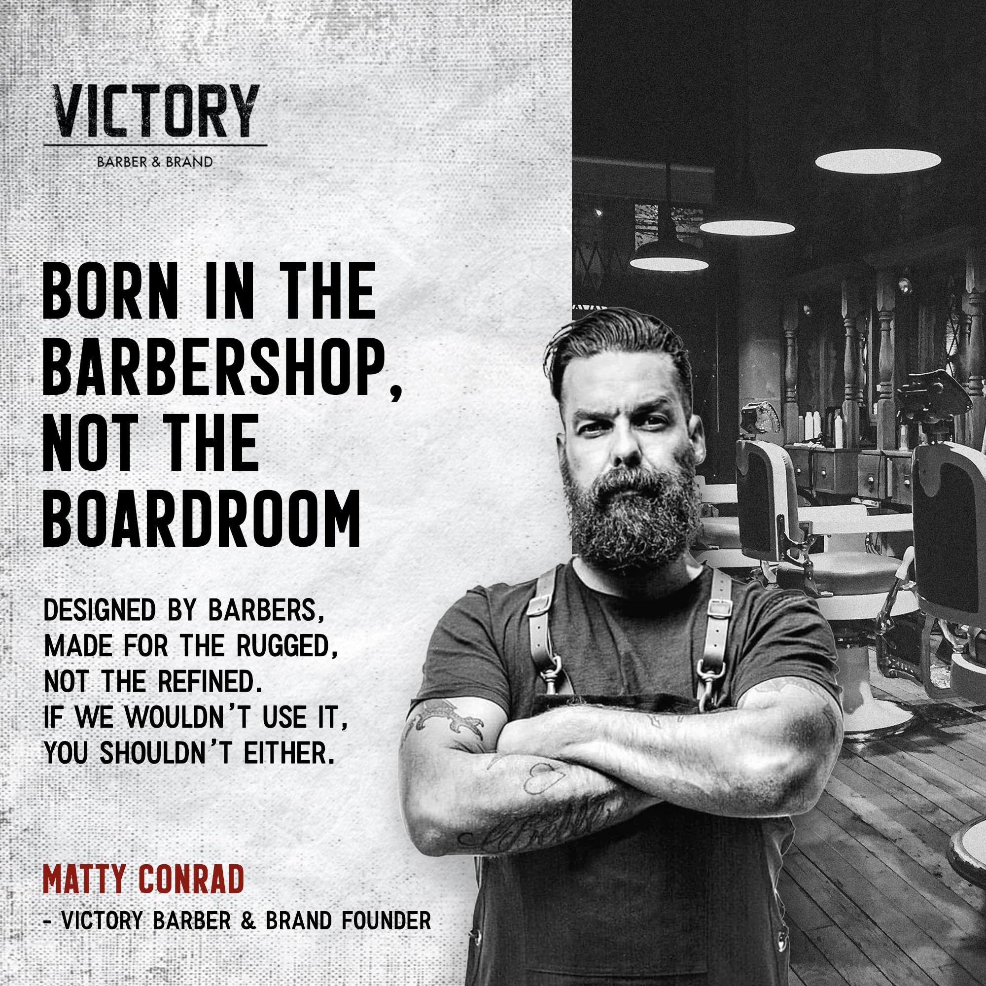 Dry Grooming Hair Cream for Men by Victory Barber & Brand | Men’s Hair Products Made in the USA | Anti Frizz Styling Cream | Wave Pomade for Styling Medium Length Hair with a Natural Finish