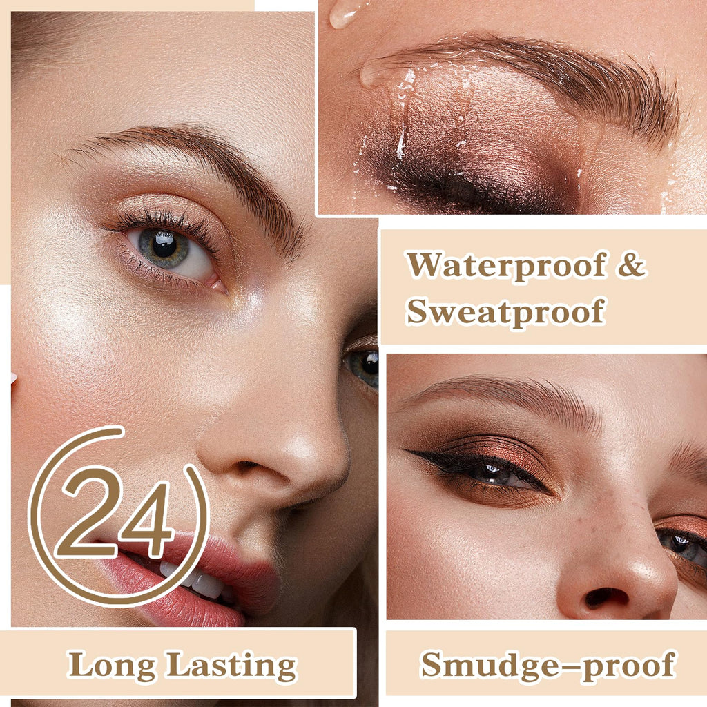 3PCS light Brown Eyebrow Pencil, 4 Point Microblading Eyebrow Pen for Hair-Like Effect, Long Lasting Waterproof & Smudge-proof, Easily Creates Natural eyebrow makeup