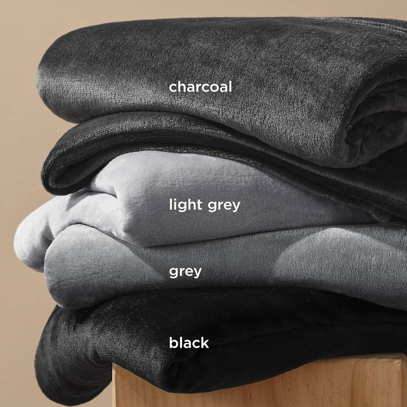 Bedsure GentleSoft Fleece Blanket - Soft, Lightweight, Plush Cozy Luxury in Charcoal, 84x90 Inches
