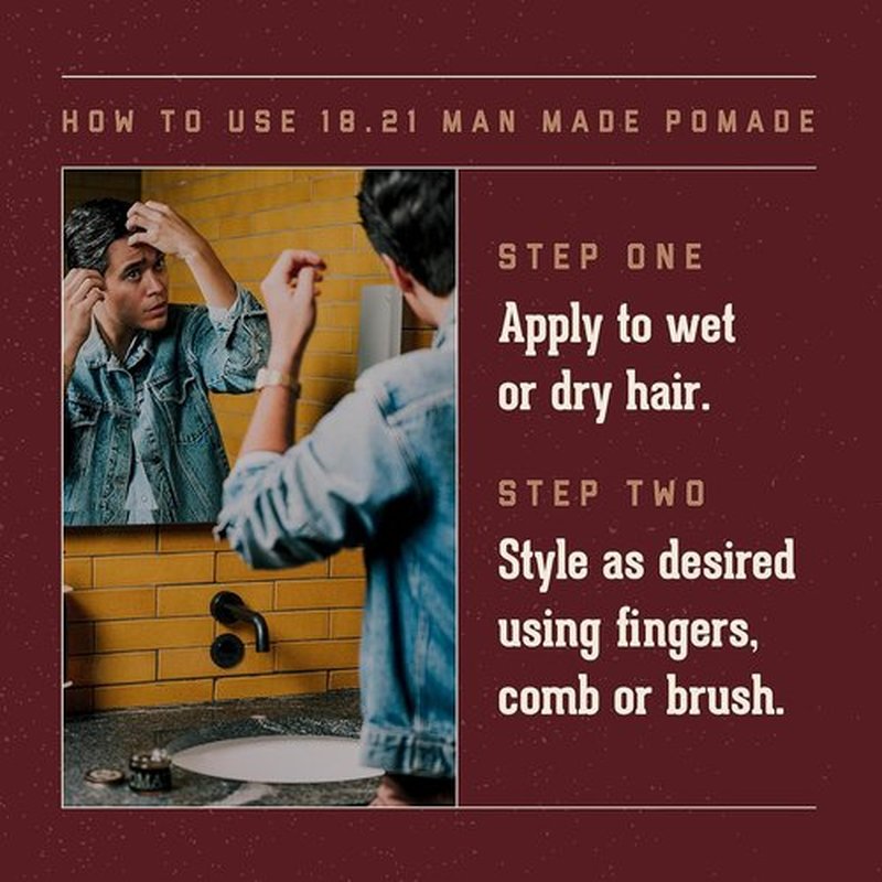 18.21 Man Made Pomade - Original Sweet Tobacco Scent | High Shine Finish, 2oz Hair Styling Product