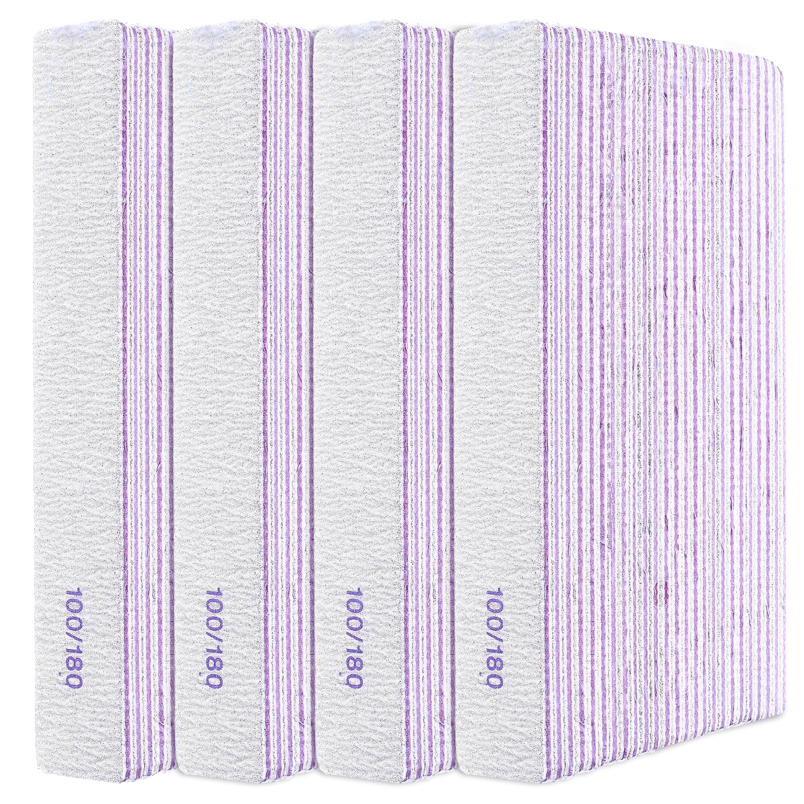 YUXIANLB 100 Pcs 100/180 Grit Nail Files Professional Reusable Emery Board for Nails, Double Sides Washable Nail File Manicure Tools for Natural Nails Extension Gel and Acrylic Nail Tools Home Use