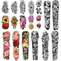 Temporary Tattoo Full Arm 8 Sheets and Half Arm Shoulder Tattoos 10 Sheets, Waterproof Extra Large LastingTattoo Stickers for Girls or Women (22.83"X7.1")