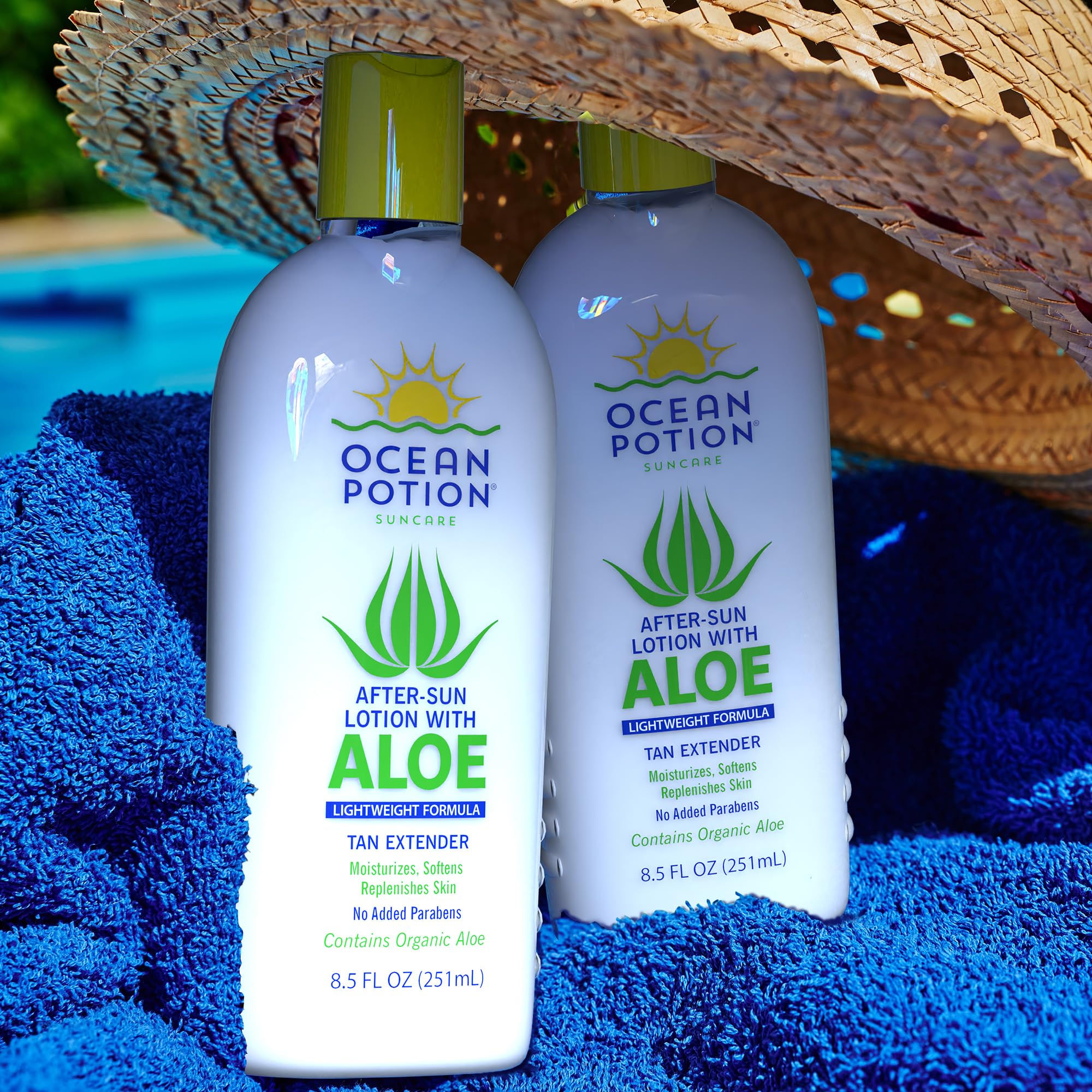 Ocean Potion After Sun Lotion with Aloe Vera, Hydrating Moisturizing Body Lotion for Dry Skin, Lightweight Aloe Vera Lotion with Vitamin E, Paraben-Free After Sun Care, 8.5 oz