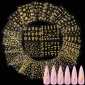 KISSBUTY 24 Pcs Universe Nail Art Sticker - Gold Flowers, Stars, Moon Constellation Decals