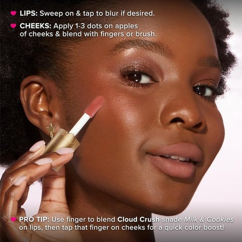 Too Faced Cloud Crush Whipped Lip & Cheek | Creamy Multi-Use Formula with Hyaluronic Oil for Long-Lasting Flush