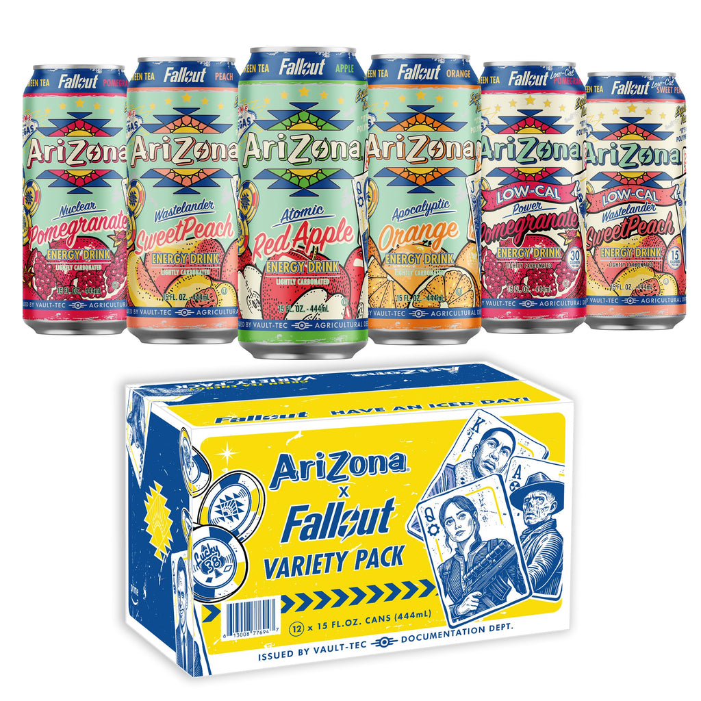 AriZona x Fallout Energy Drink - Green Tea Variety Pack, 15 fl oz (12 Pack)