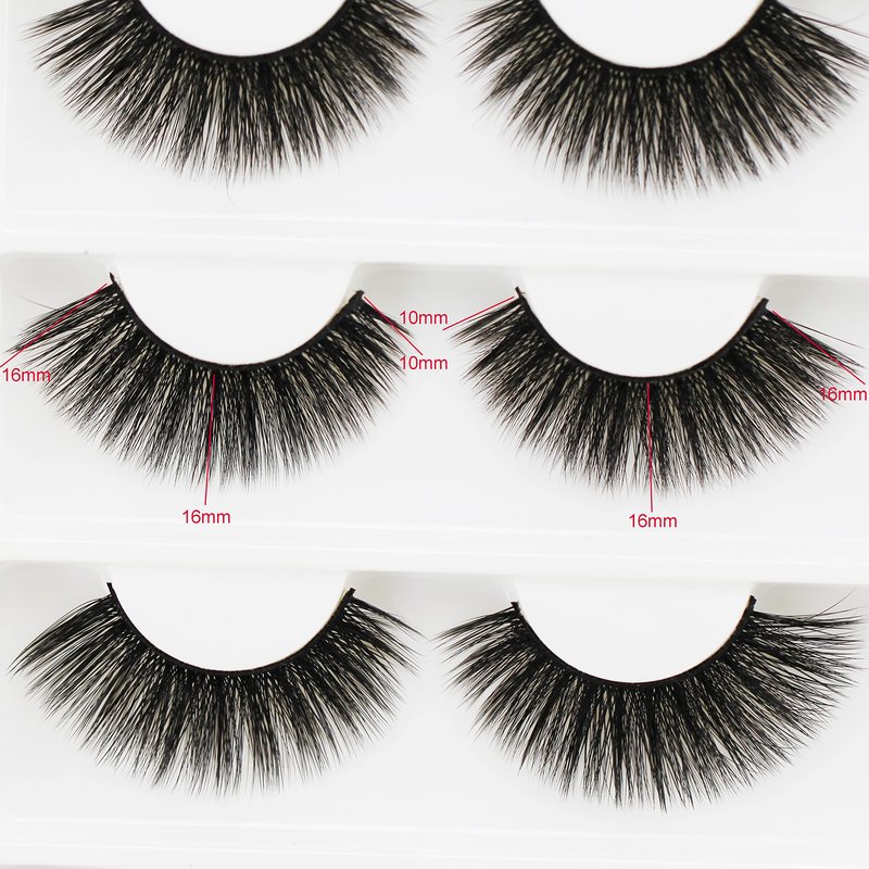 Vayator 16 Pairs False Eyelashes Natural Wispy Fluffy Dramatic Volume Fake Lashes Extension Handmade Cruelty-free Eyelash (D057)