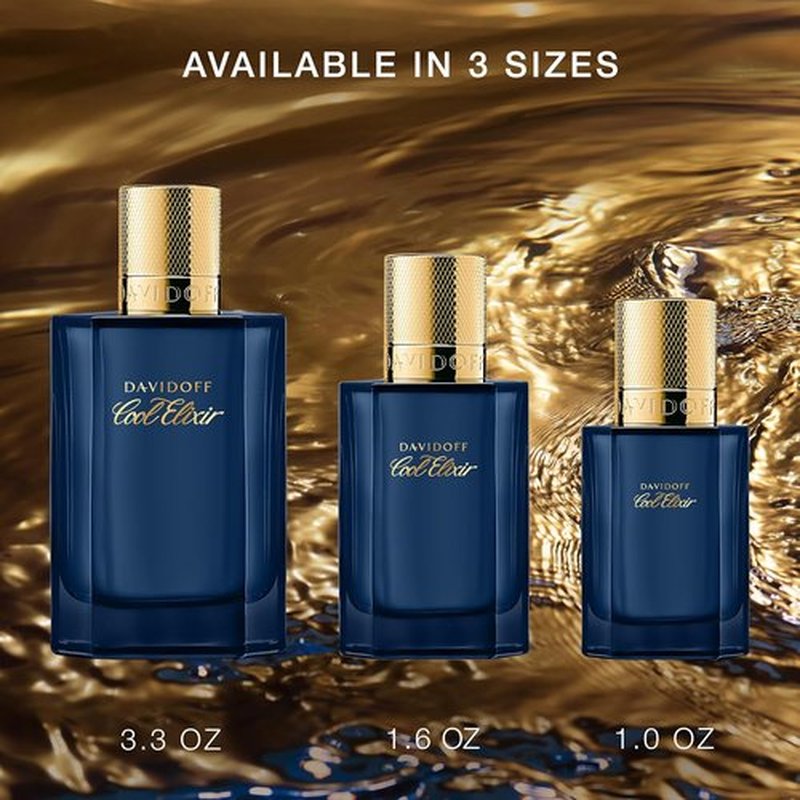 Davidoff Cool Elixir Parfum Intense - Woody Men's Cologne with Rose Oxide & Oud Accord - Long-Lasting Fragrance