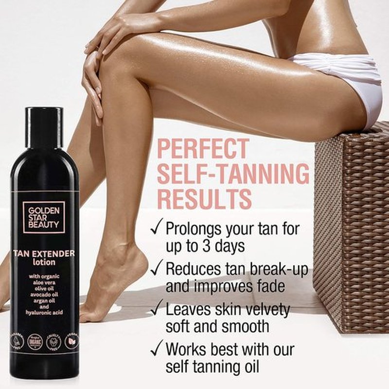 **Tan Extender Daily Moisturizer by [Brand Name] - Organic Oils & Hyaluronic Acid for Long-Lasting Tan | 8.0 fl. oz.**