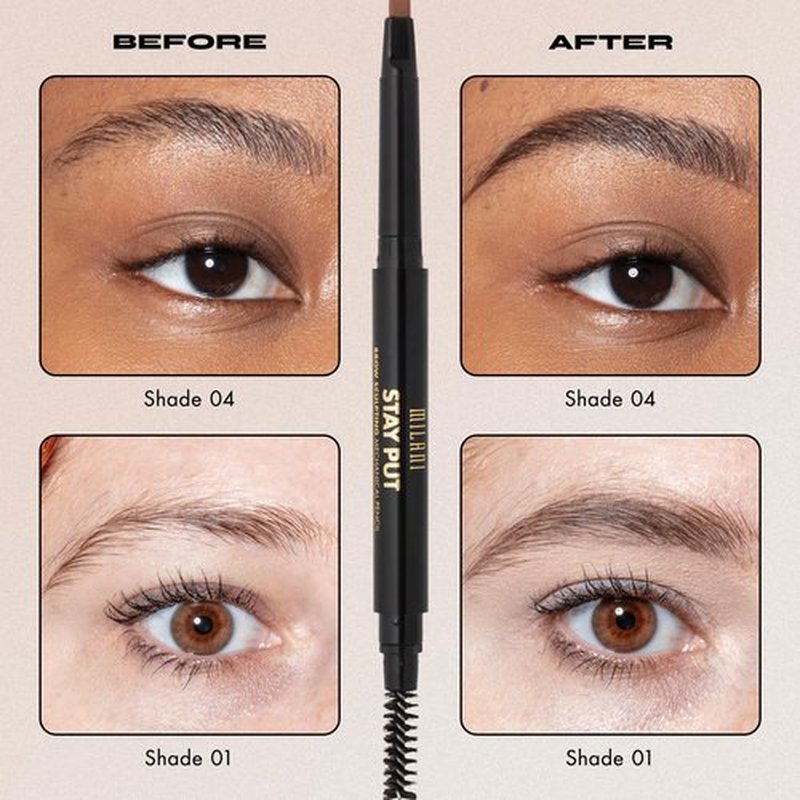Milani Stay Put Brow Sculpting Mechanical Pencil - Espresso (0.01 Ounce) Cruelty-Free Long-Lasting Eyebrow Pencil that Defines and Shapes Brows (Pack of 2)
