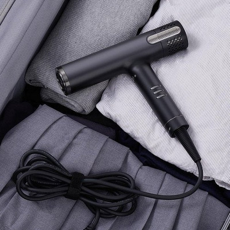 Lanvier Hair Dryer with Diffuser, Professional Ionic Blow Dryer for Women, Compact Lightweight Design Fast Drying, Intelligent 4 Heats, 3 Airflow Control, LCD Display, Cool Shot for Curly & All Hairs
