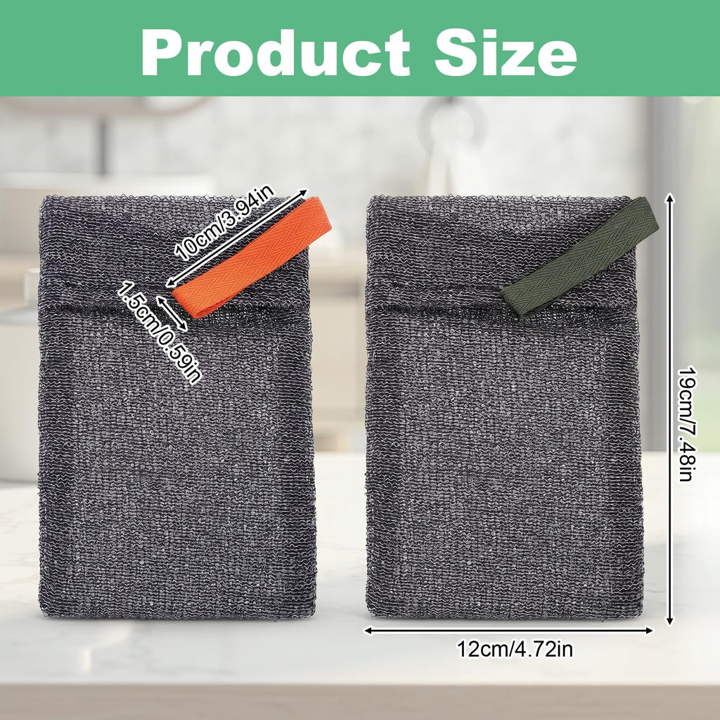 2PCS Bar Soap Pouch, Exfoliating Bath Sponge, Soap Bags, Body Scrubber Shower Sponge Loofah, Lathering Wash Bag for Body Washing, Deep Exfoliating, Travel with Quick-Dry Mesh