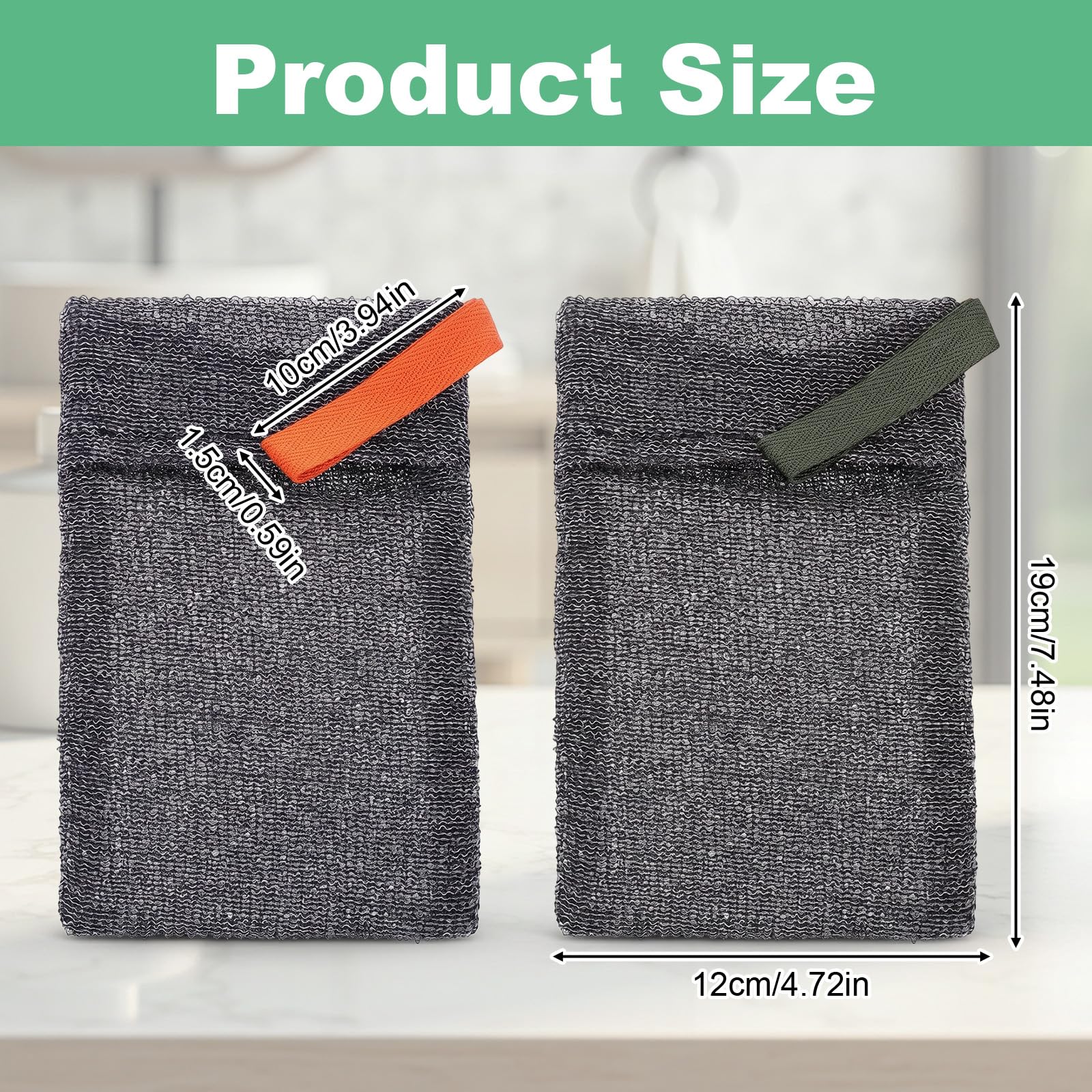 2PCS Bar Soap Pouch, Exfoliating Bath Sponge, Soap Bags, Body Scrubber Shower Sponge Loofah, Lathering Wash Bag for Body Washing, Deep Exfoliating, Travel with Quick-Dry Mesh