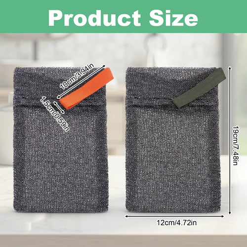 2PCS Bar Soap Pouch, Exfoliating Bath Sponge, Soap Bags, Body Scrubber Shower Sponge Loofah, Lathering Wash Bag for Body Washing, Deep Exfoliating, Travel with Quick-Dry Mesh