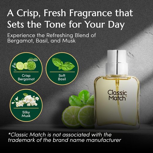 PB ParfumsBelcam Classic Match Green Eau De Toilette Spray for Men - Fresh Chypre Cologne, Long-Lasting 2.5 Fl Oz