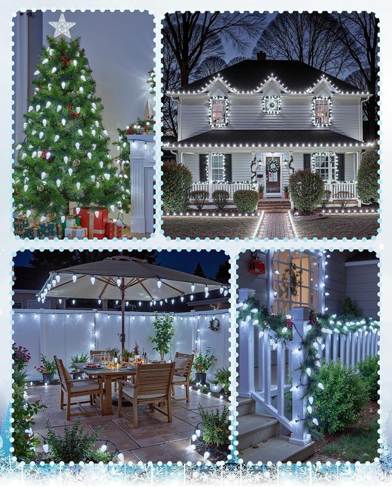 C9 Christmas Lights - 100 LED Waterproof String Lights | 65FT Commercial Grade for Outdoor Decor