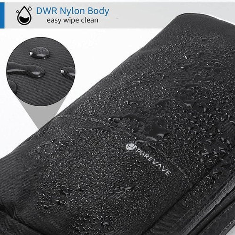 Purevave Men's Toiletry Travel Bag - Compact Waterproof Dopp Kit | Black Hanging Wash Pouch