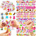 72PCS Candyland Party Set 48PCS Temporary Tattoos & 24PCS Slap Bracelets Fun Candy Themed Birthday Supplies, Baby Shower Gifts, Classroom Rewards & Party Decorations for Kids (Boys & Girls)