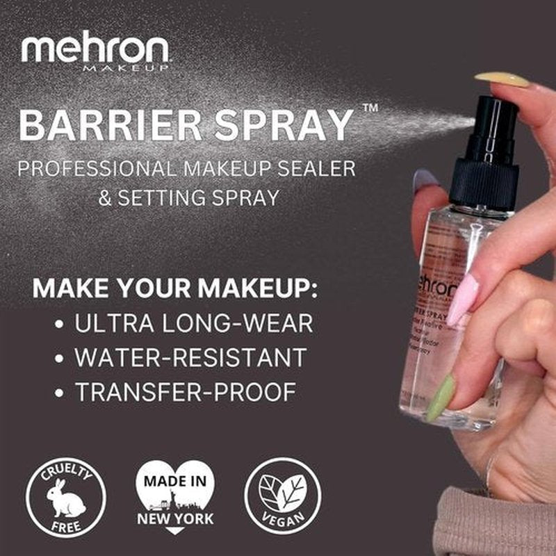 Mehron Makeup Barrier Spray - Long-Lasting Setting Spray for Face | 9 fl oz (266 ml)