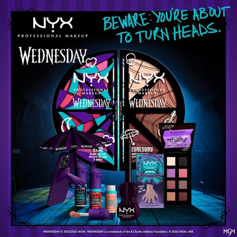 NYX PROFESSIONAL MAKEUP Wednesday Stained Glass Contour Palette, Makeup Palette with 4 Versatile, Intensely Pigmented Contour Shades
